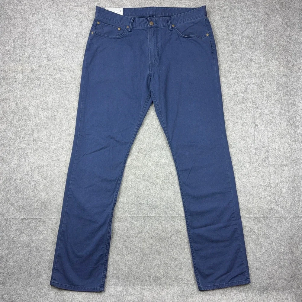 Polo Ralph Lauren Pants Men 36x34 Blue Varick Slim Straight Chino Cotton Stretch